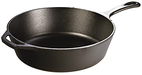 Lodge 5 Quart Pre-Seasoned Cast Iron Deep Skillet - Durable American Made Cookware