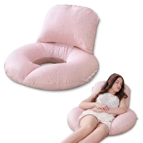 INSEN Pink Flower Wedge Pillow Set for Sleeping & Post-Surgery Support