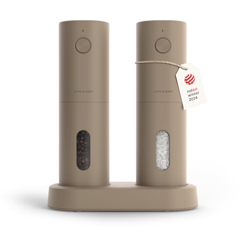 LARS NYSØM Electric Salt & Pepper Grinder Set - Taupe Brown, 2-Piece