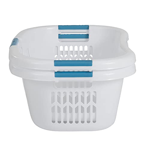 XL Hip-Hugger Laundry Basket - 2.1 Bushel White with 3 Handles - Rubbermaid Variation