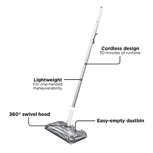 BLACK+DECKER Cordless Carpet Sweeper with 50-Minute Lithium Battery, Easy One-Hand Cleaning