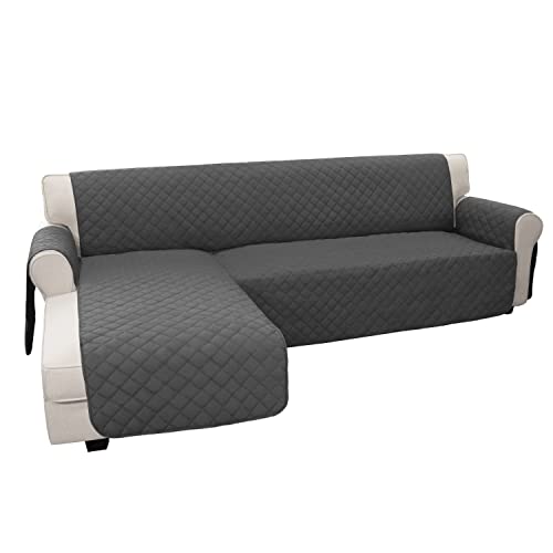 Easy-Going Large Reversible L-Shape Sectional Couch Cover for Pets - Dark Gray