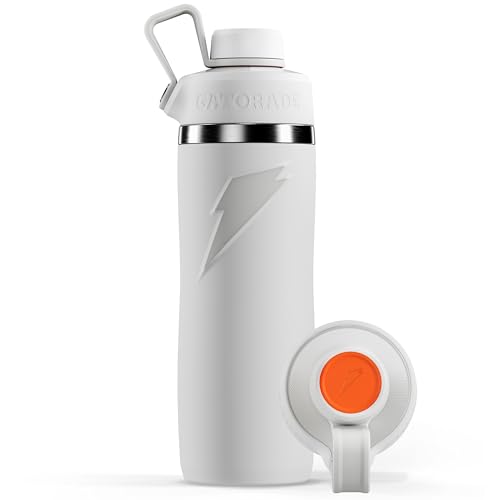 Insulated Stainless Steel Water Bottle 22oz with Twist Cap - White