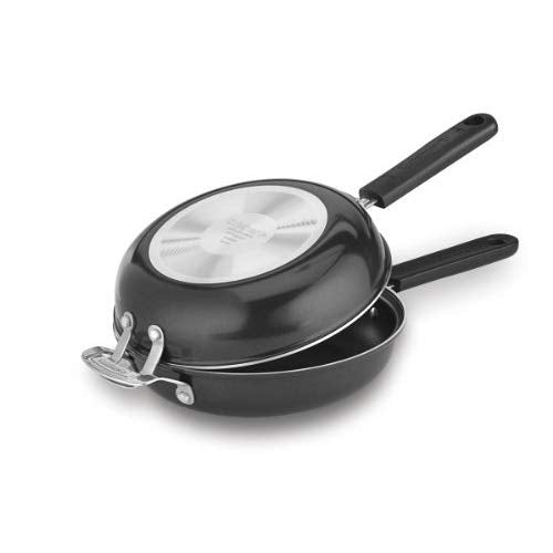Cuisinart 10-Inch Nonstick Frittata Pan Set, Black/Stainless Steel, Interlocking Skillets