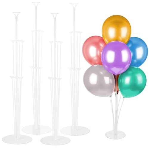 Balloon Stand Kit 4 sets Balloon Arch Stand with Base and Balloon Sticks for Christmas Table Graduation Wedding Birthday Baby Shower Gender Reveal Party New Year Decorations