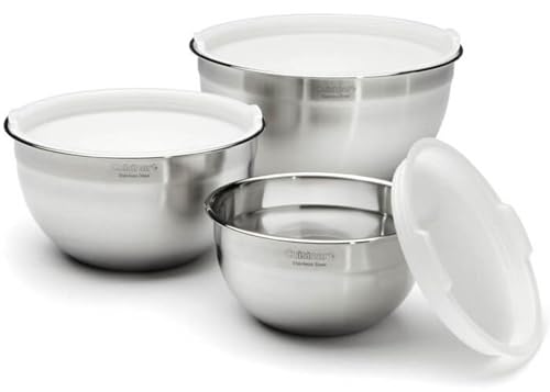 Stainless Steel Mixing Bowl Set - 3-Piece Nesting Kitchen Bowls - Cuisinart Variation