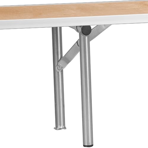 Wood Bar Top Riser with Silver Steel Legs for Catering & Events