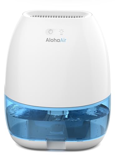 Small Dehumidifier for Home & Bedroom, Auto Shut Off, 34 OZ, White - Portable Moisture Absorber