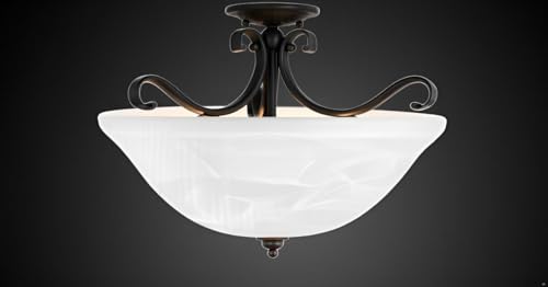Alabaster Glass Shade for Flush Mount & Semi-Flush Mount - 11.5W x 4H, Variation: Alabaster