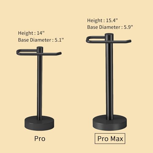 YUMORE Pro Max Matte Black Hand Towel Stand Countertop - Stable & Versatile