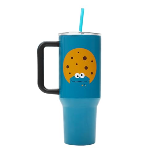 Sesame Street Cookie Monster Stainless Steel Tumbler 40 Oz with Handle