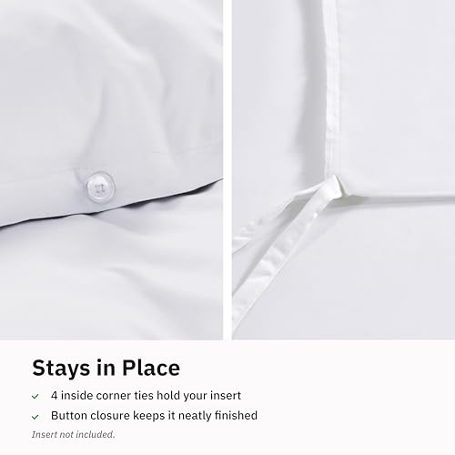 California Design Den Luxury White Queen Duvet Cover Set 92x90 - 3 Piece