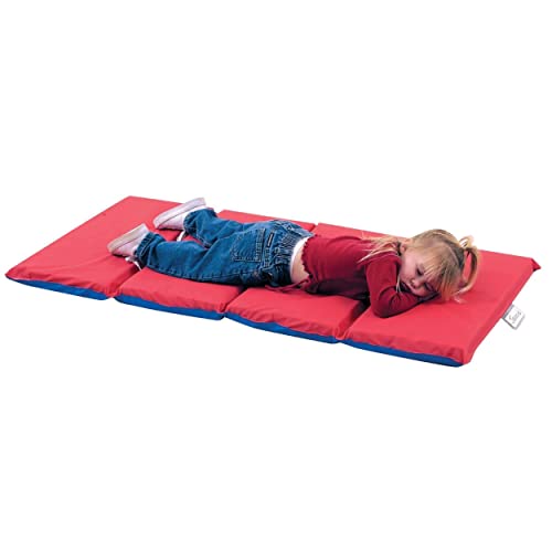 Children's Toddler Nap Mat - Waterproof Foldable 4-Section Bed for Daycare
