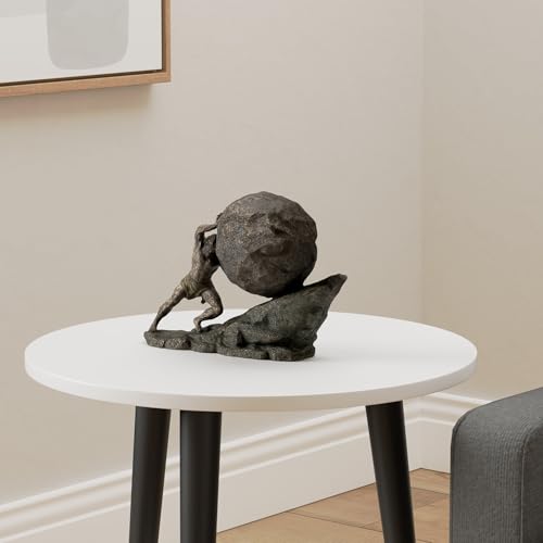 Sisyphus and The Eternal Boulder Sculpture - Cold Cast Bronze Finish, 8 1/8 Inch - Home Decor