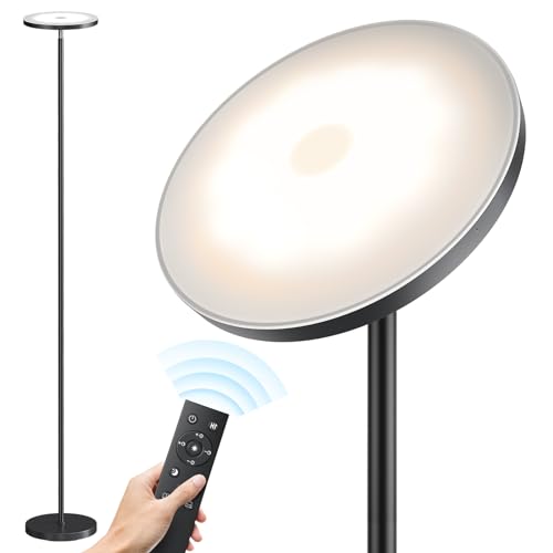 SUNMORY Black Floor Lamp for Living Room with Remote, Dimmable LED Standing Light