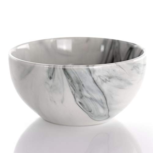 Elama Fine Marble 16-Piece Stoneware Dinnerware Set for 4 in Black & White