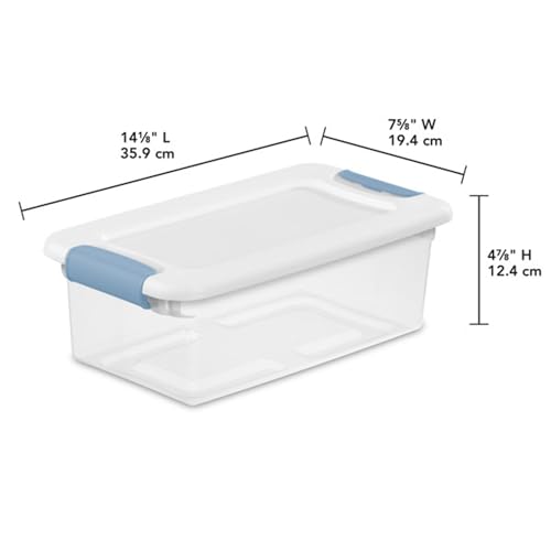 Sterilite 6 Quart Latching Storage Boxes with Lids - 12 Pack