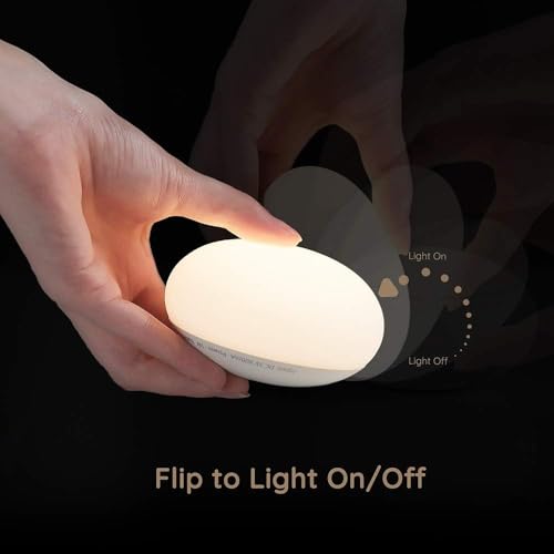 Portable Baby Night Light with Flip & Touch Control - Egg Shape Nursery Lamp