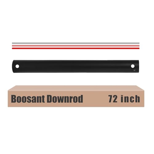 Black 72-Inch Ceiling Fan Downrod with Extended Wires - Compatible with Ceiling Fans - Variation: Black / 72 Inch
