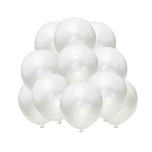 Pearl White Balloons 12 Inch 50PCS Matte Balloons Round Pearlized White Latex Balloons for Wedding Birthday Christmas Baby Shower Anniversary Backdrop White Theme Party Arch Decorations