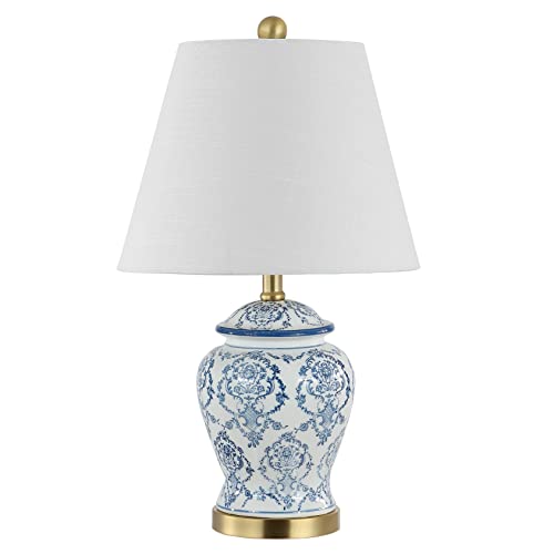 Juliana Chinoiserie Ceramic Table Lamp - Blue and White Urn Style, 22.25"