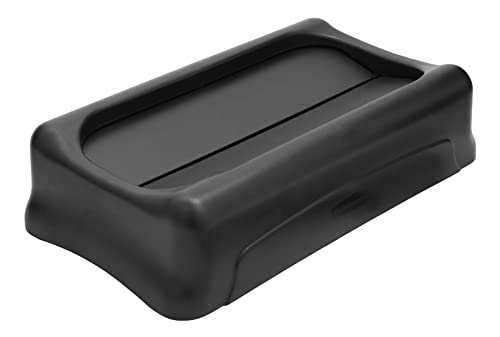 Rubbermaid Commercial Slim Jim Trash Can Swing Lid - Black, Plastic, Fits 16/23 Gallon Containers