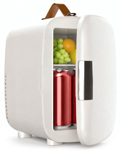 FANSEXPERT White Portable Mini Cosmetic Fridge 4L Skincare & Food Cooler & Warmer