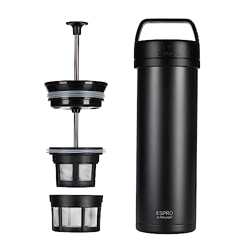 ESPRO Go P0 Insulated French Press Coffee Maker - Matte Meteorite Black 16oz