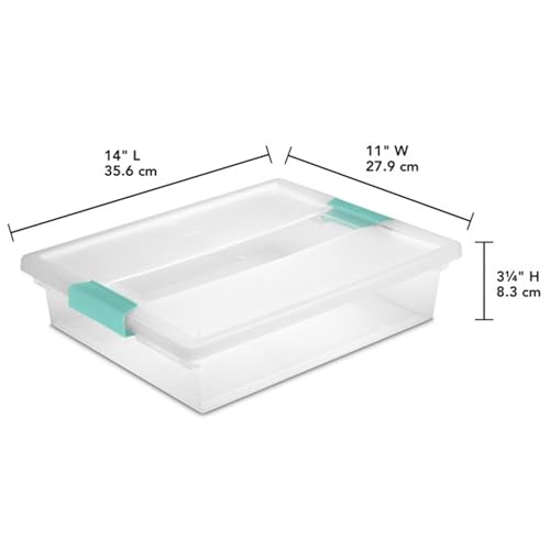 Stackable Clear Plastic Storage Bins - Large, 12-Pack - Secure & Lightweight