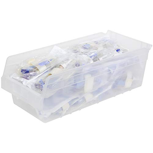 Nesting Storage Bins Set of 8 - Clear Plastic Organizers for Pantry, Garage, and Closet