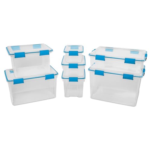 Sterilite Gasket Storage Box with Lids - 7.5 Quart, 6-Pack - Under Bed Organization
