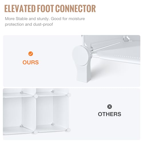Neprock 16 Cubby Storage Organizer, Closet Clothes Cube Shelves