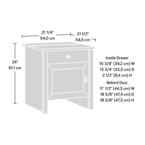 Sauder Homeplus Robot Vacuum Storage Side Table - Soft White, Low Profile
