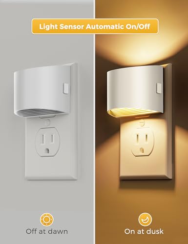 LED Night Lights Plug into Wall, Dimmable 3-Level Brightness, White 4 Pack 3000K Soft White