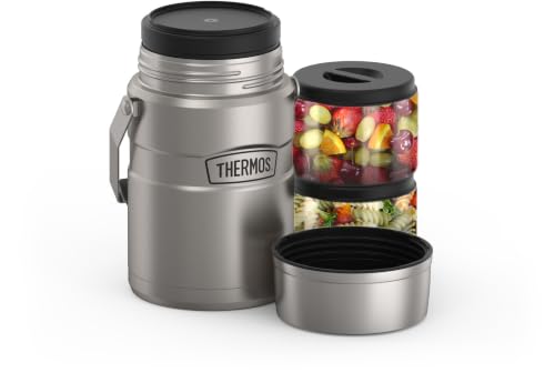 Insulated Food Jar 47oz with Handle - Matte Stainless Steel Travel Container