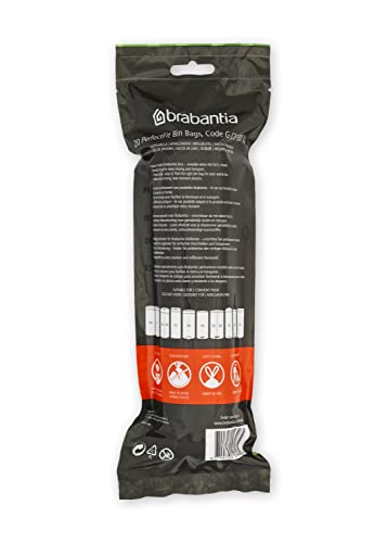 Brabantia PerfectFit Trash Bags White 6-8 Gallon Pack of 120 with Drawstring Handles - Variation of THIS listing