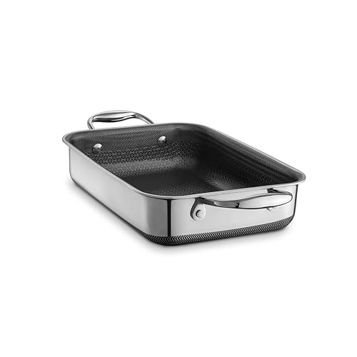 HexClad 7x10 Inch Rectangular Nonstick Roasting Pan - Dishwasher Safe, Hybrid Tech