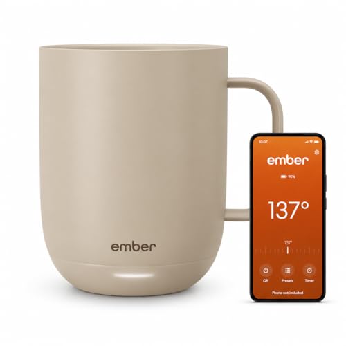 Ember Temperature Control Smart Coffee Mug 2 - Sandstone, 14 Oz, App-Controlled Heated Mug