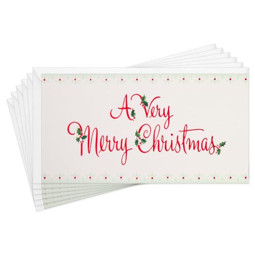 Hallmark Very Merry Christmas Money Holder Cards, 6-Pack (Happy New Year, Too!)
