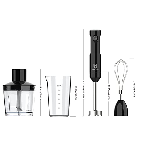 Cordless Hand Blender with Chopper & Accessories - Smoothies Soup Baby Food