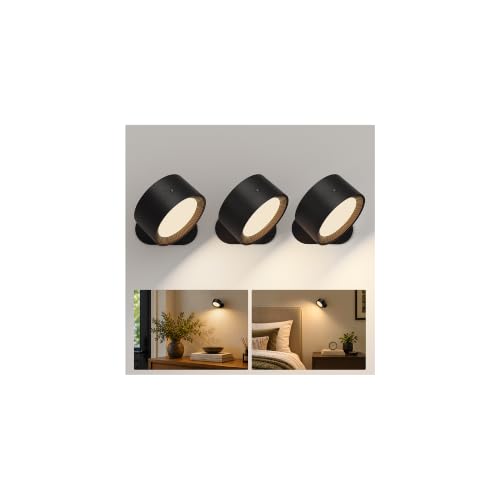 Rechargeable Magnetic Wall Sconce with Remote - Black / 3
