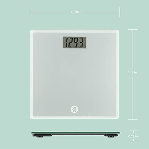 Conair Weight Watchers Digital Glass Bathroom Scale 11.9x11.9x0.7 Inches, 400lb Capacity