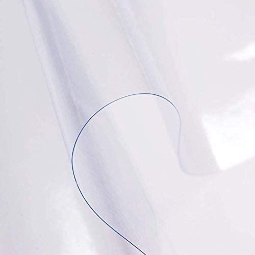 sancua 100% Waterproof Rectangle PVC Tablecloth - 60 x 60 Inch - Oil Proof Spill Proof Vinyl Table Cloth, Wipe Clean Table Cover for Dining Tables, Buffet Parties and Camping, Crystal Clear