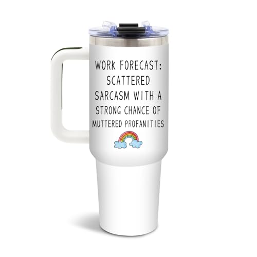 DUUV Work Forecast Sarcastic 40oz Insulated Tumbler - Funny Gift for Men