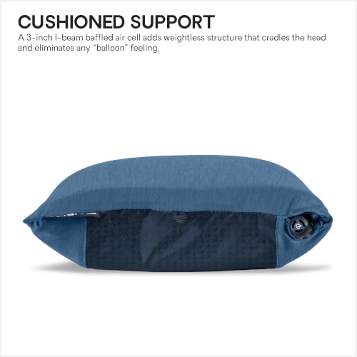 NEMO Fillo Camping Pillow Blue Horizon / Ombre Blue - Ultra-Soft, Packable, Adjustable Support