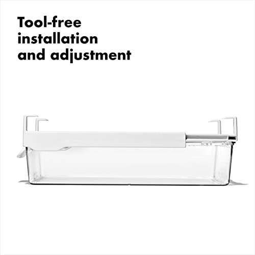 OXO Good Grips 14-Inch Fridge Undershelf Drawer Organizer - Clear, Adjustable