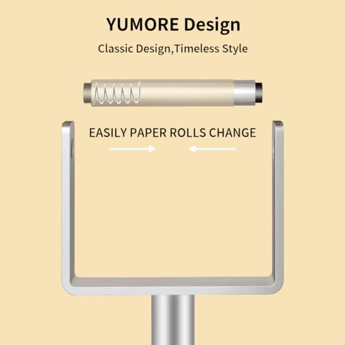 YUMORE Brushed Nickel Heavy Duty Toilet Paper Holder Stand, Extra-Weighted Base