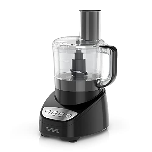 BLACK+DECKER 8-Cup Food Processor with Shred & Slice Disc, Reversible Blade, Food Grater Accessory, 450W