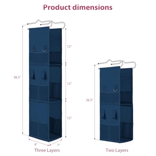 LOVEGRASS Locker Organizer with Side Pockets - Navy Blue