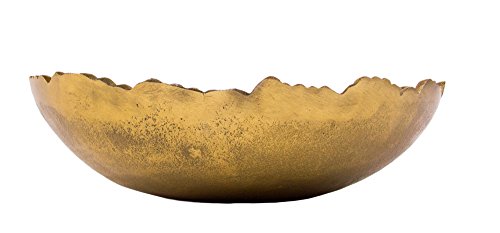 Gold Moon Decorative Bowl - 8.75-Inch Hammered Metal Centerpiece with Sculpted Edges